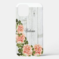Guión personalizado floral rosa madera rústica