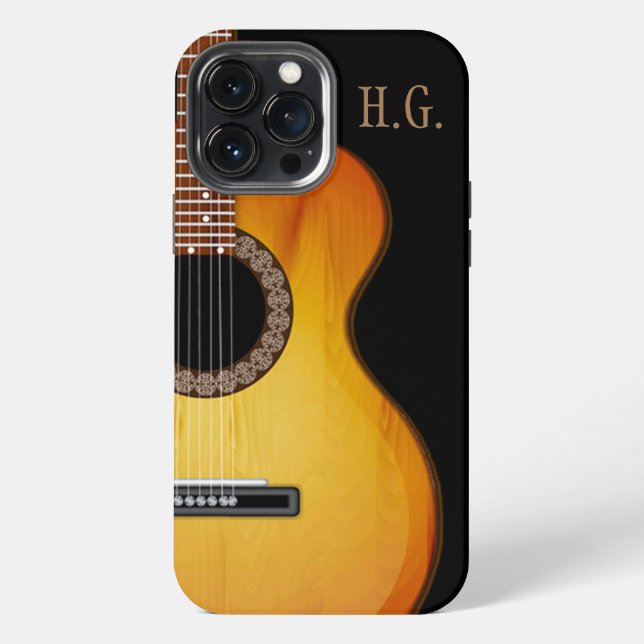 Funda Para iPhone Guitarra acústica monogramada (Reverso )