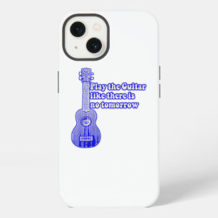 Guitarra azul vintage con palabras inspiradoras