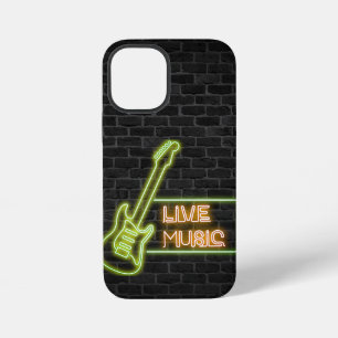 Funda Para iPhone 12 Mini Guitarra de neón sobre ladrillo