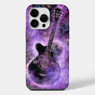Funda Para iPhone 14 Pro Max Guitarra de Rock Púrpura Me Encanta la Música