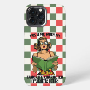 Funda Para iPhone 13 Pro Max Gusano de libros de arte pop, Navidades