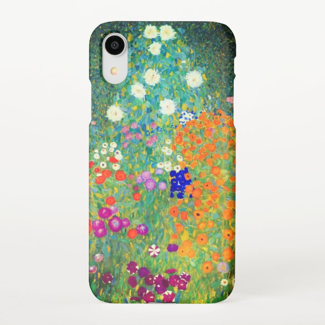 Funda Para iPhone Gustav Klimt Flower Garden (Reverso)