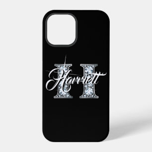 Funda Para iPhone 12 Pro H Monograma de Diamante Falso Bling