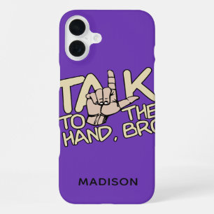 Funda Para iPhone 16 Plus Habla con la mano nombre personalizado