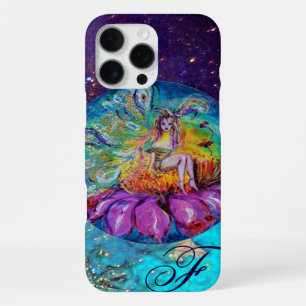 Funda Para iPhone 16 Pro Max HADA EN LA NOCHE Monograma Azul Turquesa