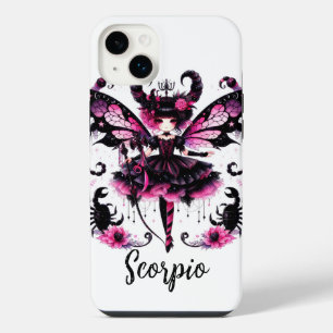 Funda Para iPhone 14 Plus Hada Gótica Negra Rosa Escorpio Astrología Zodiaco