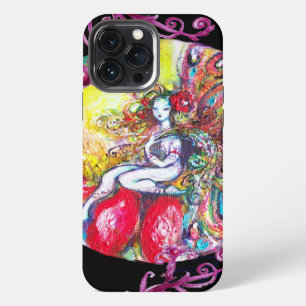 FUNDA PARA iPhone 13 PRO MAX HADA TITANIA SENTADA EN UNA FLOR ROJA