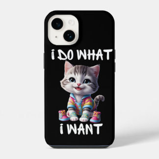 Funda Para iPhone 14 Hago Lo Que Necesito Casos De Teléfono IP Cute Cat