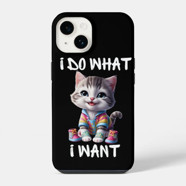 Funda Para iPhone Hago Lo Que Necesito Casos De Teléfono IP Cute Cat (Reverso )