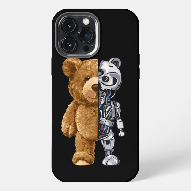 Funda Para iPhone Half Bear Half Robot (Reverso )