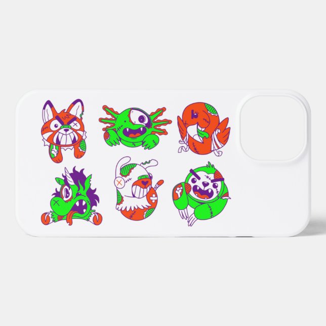 Funda Para iPhone halloween animal zombies creepy (Reverso Horizontal)