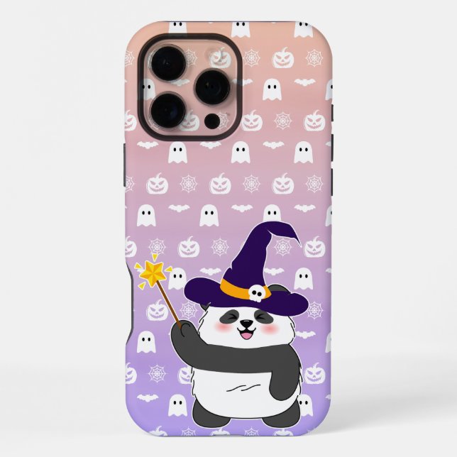 Funda Para iPhone Halloween Curte Baby Panda Witch Magic Wand (Reverso )