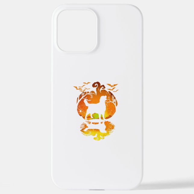 Funda Para iPhone Halloween de la Calabaza de Silis de Golden Retrie (Reverso )