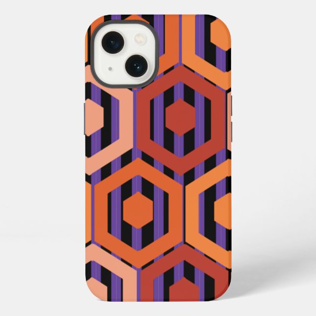 Funda Para iPhone Halloween Hexagons (Reverso )