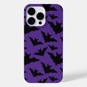 Funda Para iPhone 14 Pro Max Halloween negro murciélago morado fresco patrón de