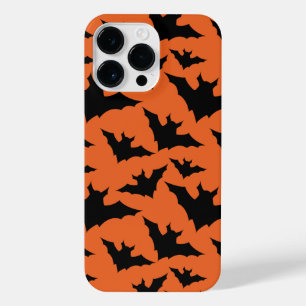 Funda Para iPhone 14 Pro Max Halloween negro murciélago naranja fresco patrón d