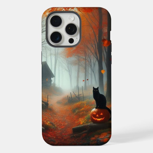 Funda Para iPhone Halloween/otoño/otoño/otoño/calabaza/gato (Reverso )