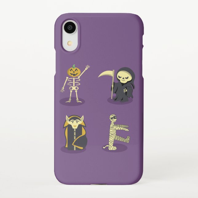 Funda Para iPhone Halloween Skeleton Dracula Mummy Grim Reaper (Reverso)