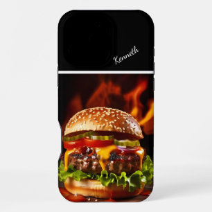 Funda Para iPhone 16 Pro Max Hamburguesa gourmet al vapor con queso