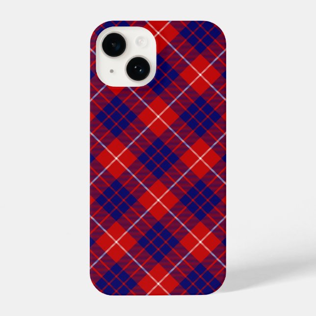 Funda Para iPhone Hamilton tartan azul violeta (Reverso )