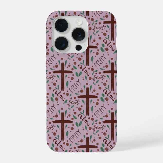 Funda Para iPhone Hand-drawn Lenten Cross and Roses IPhone Case (Reverso )