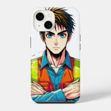 Handy Hülle mit Manga-Sicherheitsfachmann
