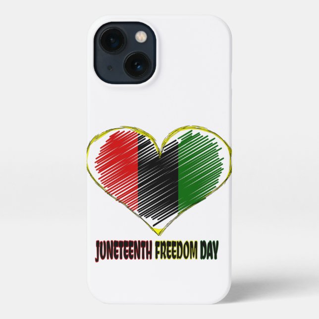 Funda Para iPhone happy juneteenth african flag heart (Reverso )
