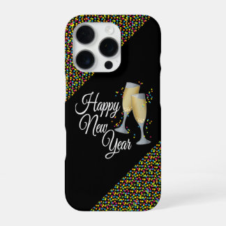 Funda Para iPhone 16 Pro Happy New Year Champagne Glasses