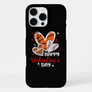 Funda Para iPhone 16 Pro Max Happy Valentine Baseball Football Basketball Heart