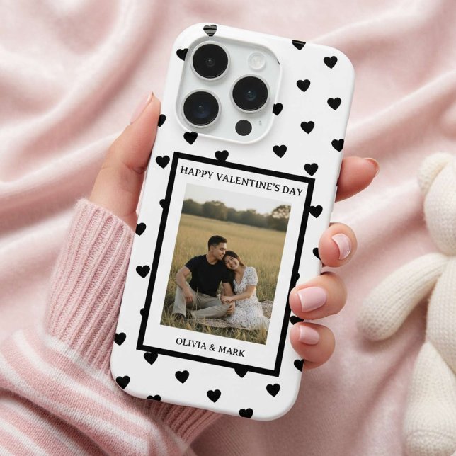 Funda Para iPhone Happy Valentine’s Day Black Heart Romantic love (Subido por el creador)