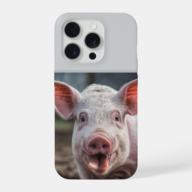 Funda Para iPhone Happy White Pig Tongue Poke,  (Reverso )