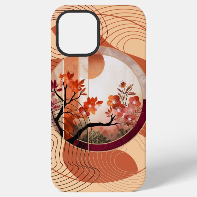 Funda Para iPhone Harmonious Orange Blossom Circles (Reverso )