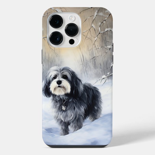 Funda Para iPhone Havanese Deja que nieve Navidad (Reverso )