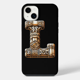Funda Para iPhone 14 Plus Hawaiano Polinesio Aloha Carta L Inicial Personali
