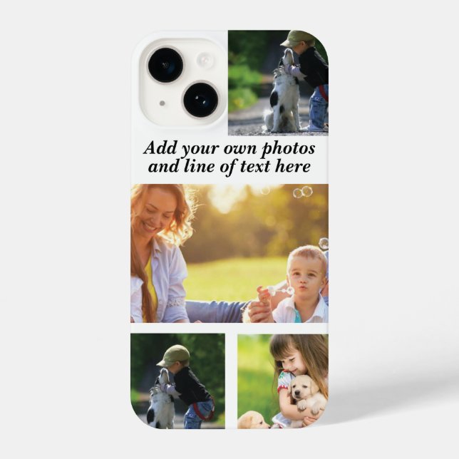 Funda Para iPhone Haz tu propio collage de fotos y texto (Reverso )
