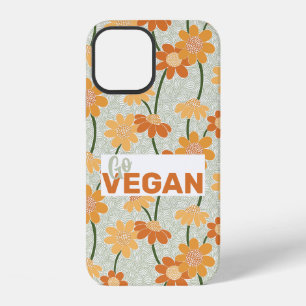 Funda Para iPhone 12 ¡Hazte vegano! Flores retro discretas de los años 