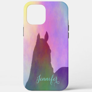 Funda Para iPhone 12 Pro Max Heart Horse I (púrpura y amarillo) Case-Mate iPhon