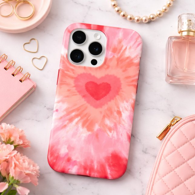 Funda Para iPhone Heart Tie Dye Monogram  (Subido por el creador)