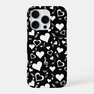 Funda Para iPhone 16 Pro Hearts and Music Notes