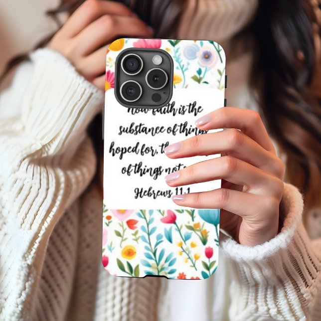 Funda Para iPhone Hebrews 11:1 iPhone 15  Pro Case (Personalize this cute Hebrews 11:1 iPhone case. )