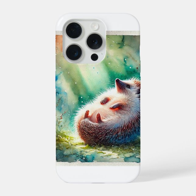 Funda Para iPhone Hedgehog with bare belly 220924AREF112 - Watercolo (Reverso )
