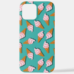 Funda Para iPhone 12 Pro Max Helado de conos de gofre y patrón de yogur congela
