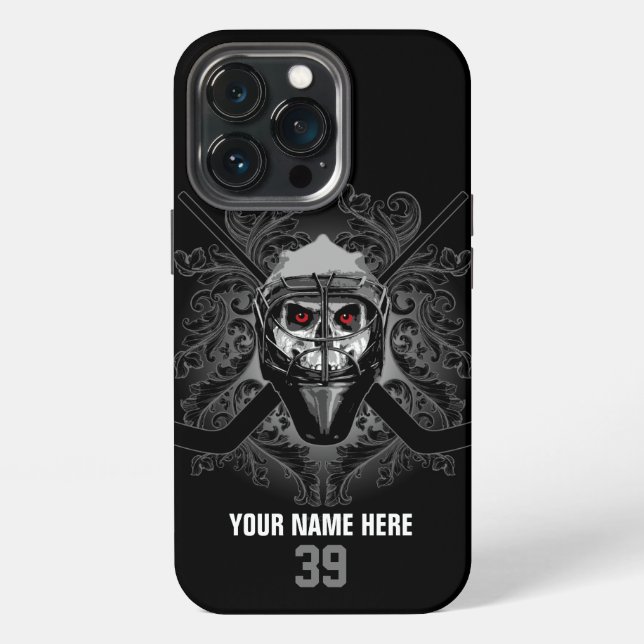 Funda Para iPhone Hellish Hockey Goalie Case-Mate iPhone Case (Reverso )