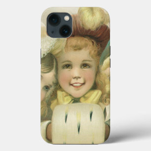 Hermanas vintage de Navidad, niños victorianos