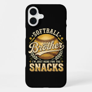 Funda Para iPhone 16 Plus Hermano de Sóftbol Divertido Snacks Deportes
