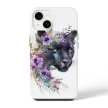 Hermosa pintura marrón floral morada acuarela