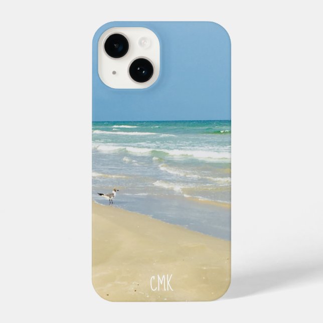 Funda Para iPhone Hermosa playa Sandpiper Isla Monograma (Reverso )