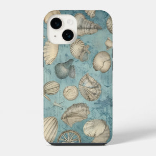 Funda Para iPhone 14 Hermosas Agujas Vintage En Azul