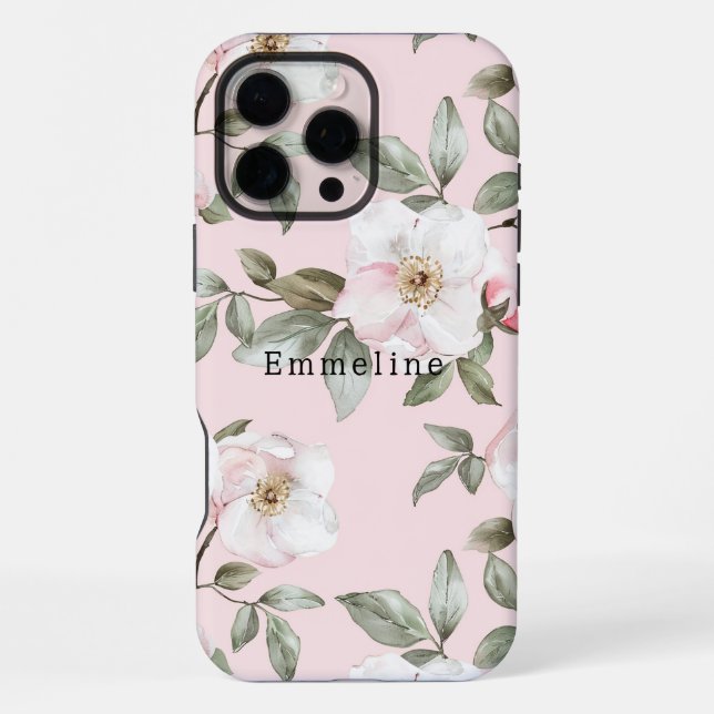Funda Para iPhone Hermosas Flores Blancas Rosadas   (Reverso )